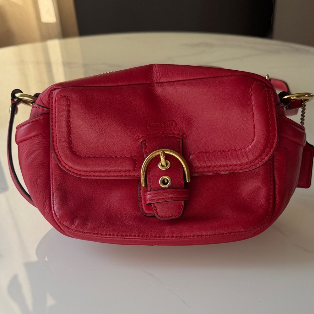 Coach Cherry Red Leather Crossbody Bag